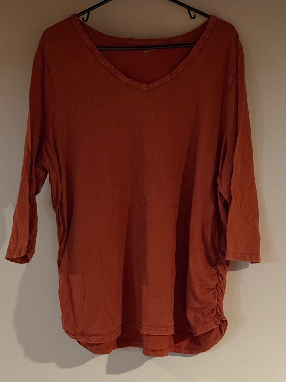 Lane Bryant Rust V-Neck 3/4 Sleeve Top